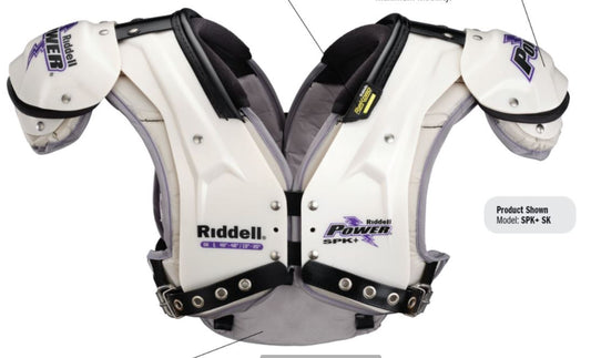 RIDDELL SPK PLUS SHOULDER PADS-SKILL WHITE R48313