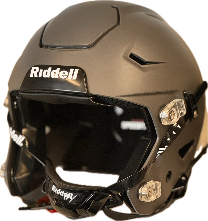 RIDDELL SPEEDFLEX ADULT 7481 FLAT CHARCOAL GRAY *ONLINE* FACEMASK & CH ...