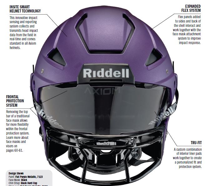 axon football helmet Riddell Axiom including purchasing a subscription AXIOM 3D